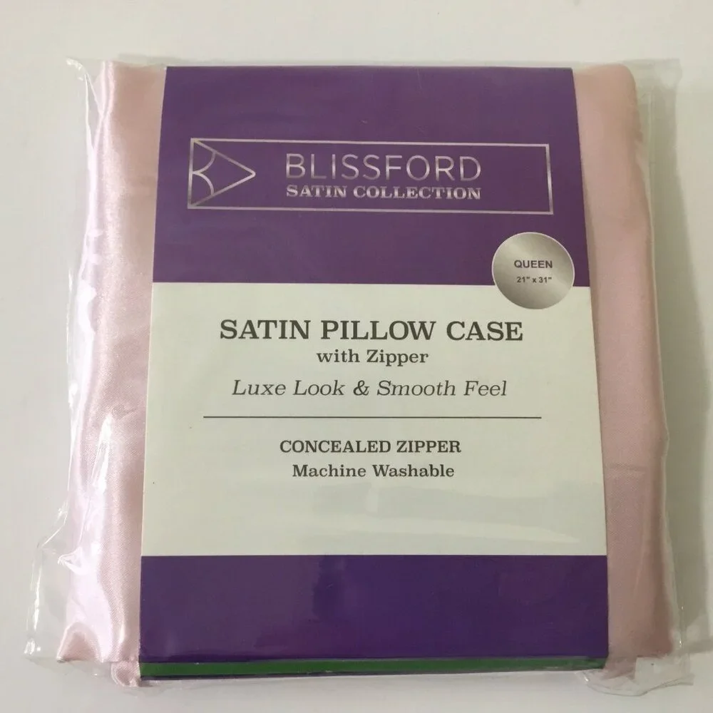 Luxury Satin Pillowcase Pink Queen NWT